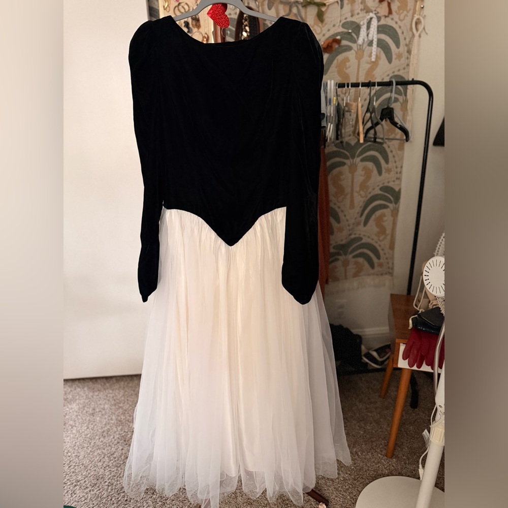 Elegant Black and White Women's Dress